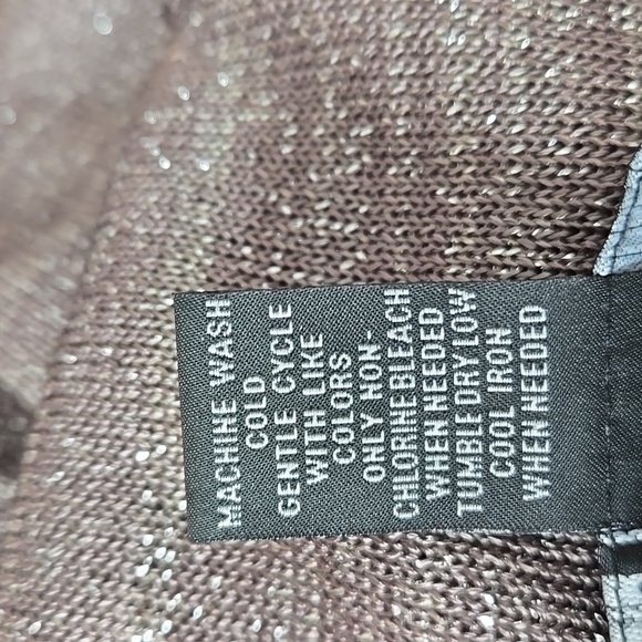 INC Sparkly Tank inside Open Sweater Taupe Silver threads, Medium NWT Bling - Picture 7 of 10